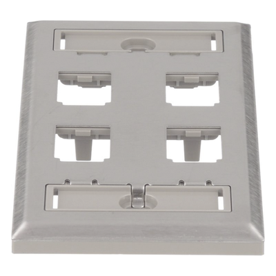 PANDUIT CFPL4SY - Placa de Pared Vertical / Acero Inoxidable Grado 304 / 4 Puertos Mini-Com / 69.8 x 114.3 mm / 2.75 x 4.5 pulg | SIERRA STORE