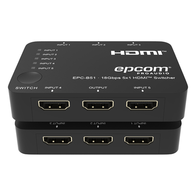 Conmutador HDMI / 5 Entradas x 1 Salida / 18 Gbps / 4K@60Hz / YCbCr 4:4:4 / HDR / Dolby Vision / HDCP 2.2 | SIERRA STORE