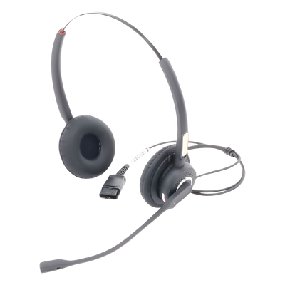 Diadema binaudal (duo) con tecnología antishock para teléfonos IP FANVIL y Polycom con micrófono de cancelación de ruido, larga | SIERRA STORE