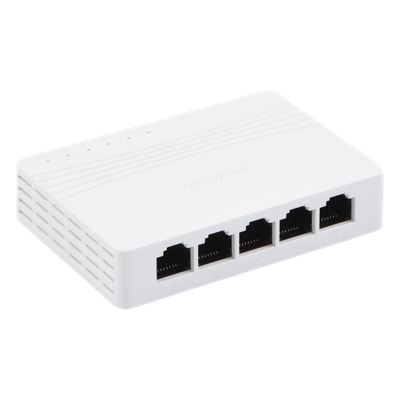 HIKVISION DS-3E0505D-E - Switch Gigabit No Administrable de Escritorio con 5 puertos 10 / 100 / 1000 Mbps / Diseño Compacto y Estetico | SIERRA STORE