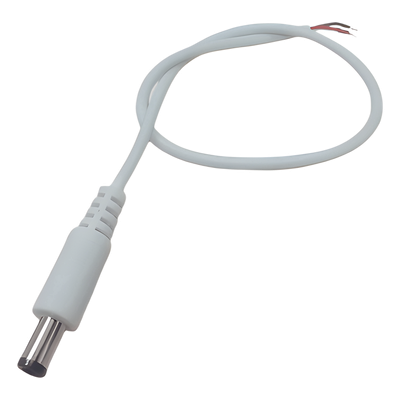 Cable de Alimentación DC / Conector Macho 5.5 x 2.1 mm / Calibre 22AWG / Longitud 30 cm / Forro Blanco / Polarizado | SIERRA STORE