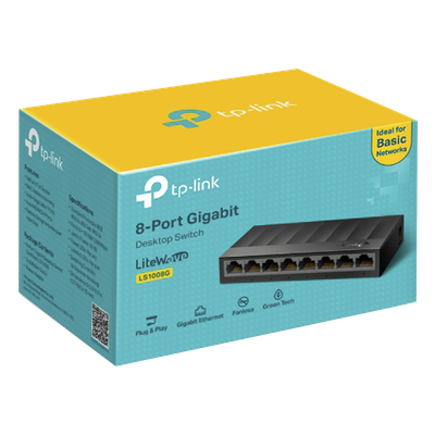 Switch de escritorio / 8 puertos Gigabit / 16 Gbps capacidad de conmutación / Fanless / 4.89W máximo | SIERRA STORE