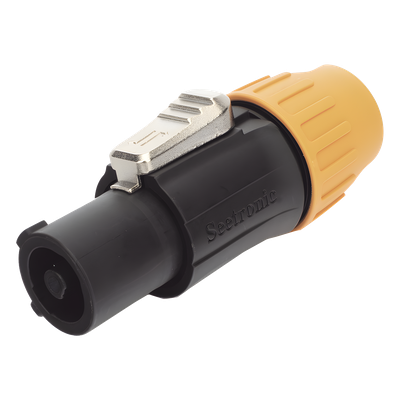 Conector PowerCom Macho / IP65 / 20 A a 250 V CA / Tres Núcleos / Bloqueo Rápido / Carcasa Amarilla | SIERRA STORE