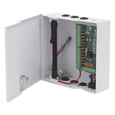 Fuente de poder profesional de 12 Vcc @ 16 A / para 16 cámaras / Con capacidad de batería de respaldo / Requiere batería / Voltaje de | SIERRA STORE