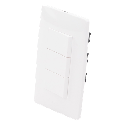 Apagador Triple Sencillo de 10 A/ 127 V CA ~ 60 Hz / Color Blanco. | SIERRA STORE