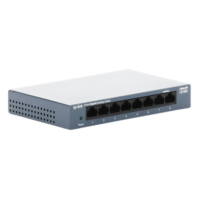 Switch de Escritorio / 8 Puertos Gigabit 10/100/1000 Mbps / Carcasa Metálica / Green Ethernet / Plug-and-Play | SIERRA STORE