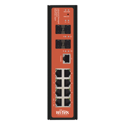 Switch Industrial Administrable PoE / 8 Puertos / PoE Mixto 24V/48V / 802.3bt 60W / -40°C a 80°C / DIN Rail | SIERRA STORE