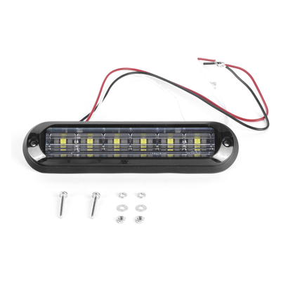 Luz Auxiliar Ultra Brillante / IP67 / 6 LEDs 3W / 12 Patrones / 142.6x36x14mm / Rojo-Azul / 0.47x0.12x0.05ft | SIERRA STORE
