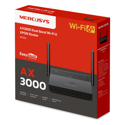 ONT Router Wi-Fi 6 / AX3000 / 1 Puerto PON SC/APC / 4 Puertos Gigabit / EasyMesh / Beamforming | SIERRA STORE