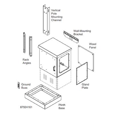 Gabinete Exterior OSP / 18 UR / 600 mm Ancho / 500 mm Profundidad / Aluminio / NEMA 4/12/4X/3/3R / IP66 / 1.28 m Alto | SIERRA STORE