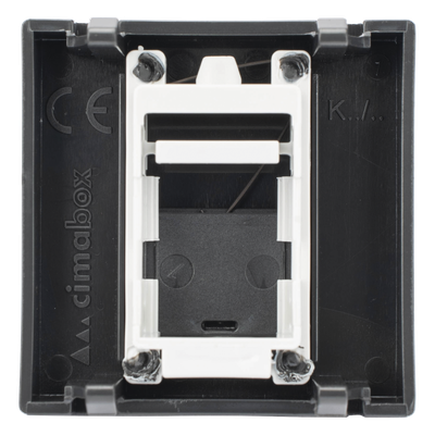 Módulo de Placa / 1 Espacio Keystone RJ45 / Guardapolvo Integrado / Acabado Grafito RAL 7021 / 45 × 45 mm / Compatible Cajas Teleblock | SIERRA STORE
