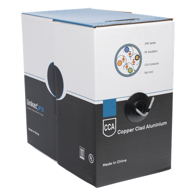 LINKEDPRO BY EPCOM EP-CAT-5E-R2 - Bobina de Cable Cat5e / 305 m (1000 pies) / 24 AWG UTP / CCA / 100 MHz / Gris / Interior | SIERRA STORE