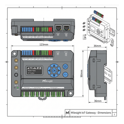 Gateway IoT LoRaWAN / 8 Canales / 2,000 Dispositivos / Quad-Core 1.5 GHz / Edge Computing / 4G LTE / KNX + BACnet + Modbus + M-Bus / 8 | SIERRA STORE