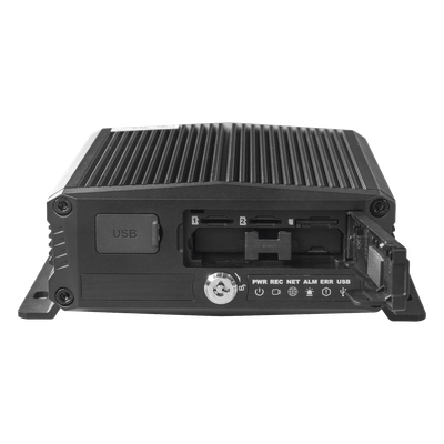 DVR Móvil / 6 Canales / 4 AHD + 2 IP / H.265 / IA Embebida ADAS+DSM / 4G-GPS-Wi-Fi / Almacenamiento 3 TB / SD 1 TB + SSD M.2 2 TB | SIERRA STORE