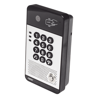 Vídeo Portero IP con 2 líneas SIP, cámara HD, relevador integrado, teclado numérico y lectora de tarjetas RFID para control de acceso | SIERRA STORE