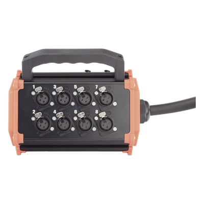 Stagebox / 16 Canales XLR / 12 Hembras + 4 Machos / Cable 30 m (98.4 ft) / Contactos Plateados / 20 A 250 V CA | SIERRA STORE