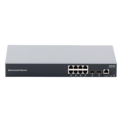 Switch Administrable Gigabit / 8 Puertos RJ45 + 2 SFP Uplink / 20 Gbps / 14.88 Mpps / GWN Cloud | SIERRA STORE