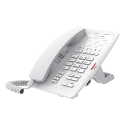 Teléfono IP para Hotelería / 6 Teclas Programables / PoE 802.3af / 2 Puertos Ethernet / Pantalla Gráfica Personalizable | SIERRA STORE