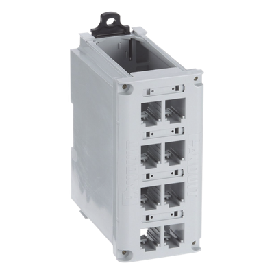 PANDUIT CDPP8RG-S - Panel de Parcheo Modular / Riel DIN 35 mm (1.38 pulgadas) / 8 Puertos Mini-Com / Blindado / Gris | SIERRA STORE