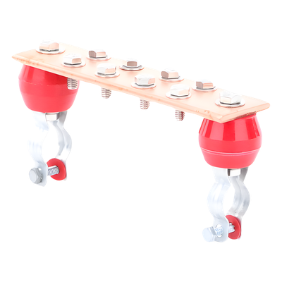 Barra de Unión para Tierra / Instalación en Tubo 1" / Placa 50.8 mm x 200 mm / 8 Conexiones / Tornillería Incluida | SIERRA STORE