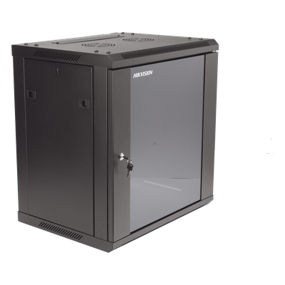 HIKVISION DS-XS6412-S/B - Gabinete de Pared y Piso / 12U Rack 19" / Cristal Templado / Carga 40 kg / Laterales Desmontables / 600 x | SIERRA STORE