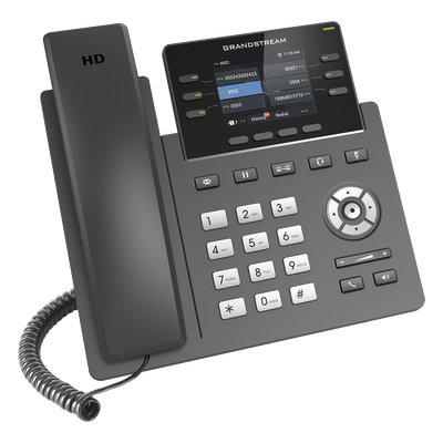 Teléfono IP / 3 Líneas SIP / 6 Cuentas / Pantalla 2.4" / PoE / Gigabit / Audio HD Opus | SIERRA STORE