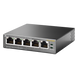 Switch de Escritorio / 5 Puertos Gigabit / 4 Puertos PoE 802.3af/at 65W / PoE Extendido 250m (820 pies) / Sin Ventilador | SIERRA STORE