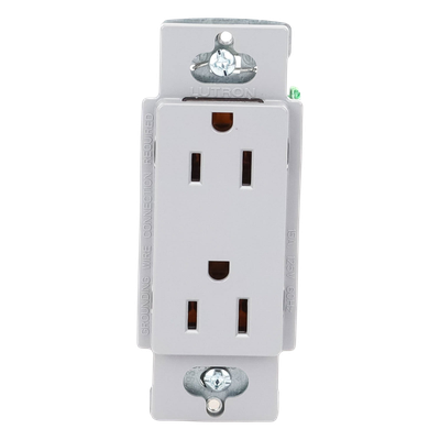 Contacto Dúplex de Pared / 15 A / 125 V / Placa Frontal Gris / Instalación Sin Tornillos Visibles / Compatible Multi-Gang | SIERRA STORE