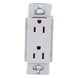 Contacto Dúplex de Pared / 15 A / 125 V / Placa Frontal Gris / Instalación Sin Tornillos Visibles / Compatible Multi-Gang | SIERRA STORE