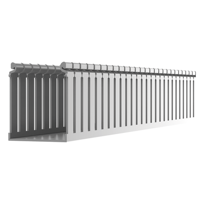 PANDUIT FC4X4LG2 - Canaleta Ranurada de PVC con Tapa / Tipo F / 4.25 x 4.10 x 6.6 ft / UL 94 V-0 / Gris Claro | SIERRA STORE