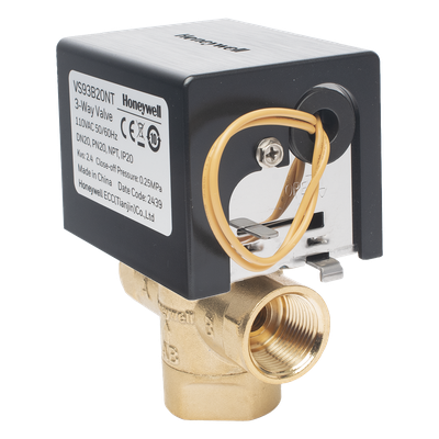 Válvula de Control Eléctrica de 3 Vías / Retorno por Resorte Normalmente Cerrada / 110 V CA / DN20 NPT 3/4" / PN20 / IP20 | SIERRA STORE