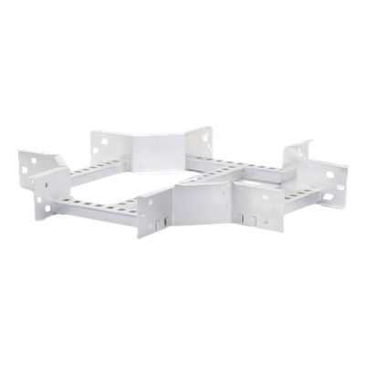 Derivación Horizontal X / Perfil Z / Peralte 3 1/4" / Ancho 9" / Radio 8" / Aluminio Portacables | SIERRA STORE