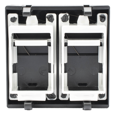 Módulo de Placa Plana / 2 Espacios Jack Keystone RJ45 / Guardapolvo Integrado / 45 × 45 mm / Acabado Grafito RAL 7021 / Cajas | SIERRA STORE