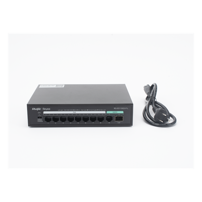 Switch PoE+ / 8 Puertos Gigabit / 2 Uplink GE+SFP / 120W / Sin Ventilador / 20 Gbps / 4 kV | SIERRA STORE