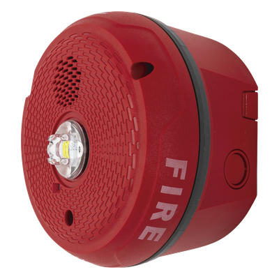 Sirena con Estroboscópico LED / Montaje en Techo / Nivel de Candelas Seleccionable / 2 Cables / Uso Exterior / Diseño de Baja Intrusión | SIERRA STORE