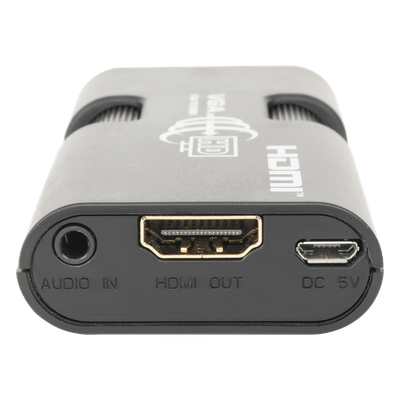MINI Adaptador de VGA a HDMI /  Resolución 1920x1080 @ 60Hz / Jack de audio de 3.5mm / Soporta alimentacion  por Micro USB | SIERRA STORE