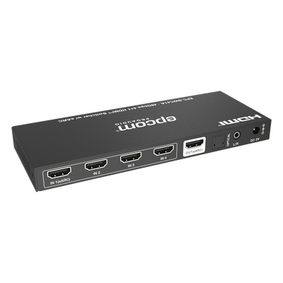Switch HDMI 4x1 / 8K@60Hz 4:2:0 / 48 Gbps / ARC/eARC / Extracción de Audio Óptico y Analógico / Control CEC / Gestión EDID / USB-C | SIERRA STORE