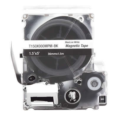PANDUIT T150X000MPM-BK - Casete de Etiquetas Magnéticas / Cinta Continua / Blanco sobre Negro / 36 mm Ancho / 1.5 m (4.92 pies) Largo | SIERRA STORE