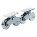 Rueda Doble para Puerta Corrediza / 12 cm / Carga 1200 kg / Canal U Semiredondo / Acero Galvanizado | SIERRA STORE