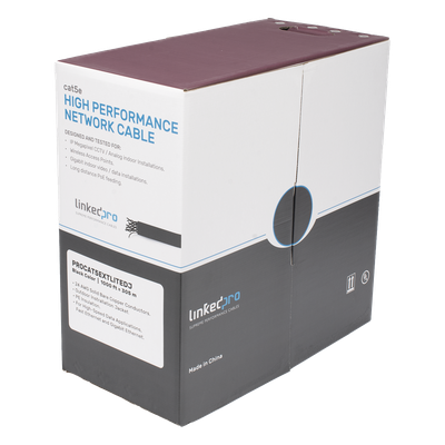 LINKEDPRO BY EPCOM PRO-CAT-5-EXT-LITE-DJ - Bobina de Cable UTP / Cat5e / 305 m (1000 ft) / Doble Forro / Exterior / CMX / 24 AWG / | SIERRA STORE