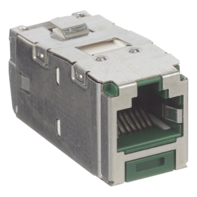 PANDUIT CJS6X88TGGRY - Jack RJ45 Blindado / Cat 6A / Estilo TG Sin Impacto / PoE 100W / Verde | SIERRA STORE