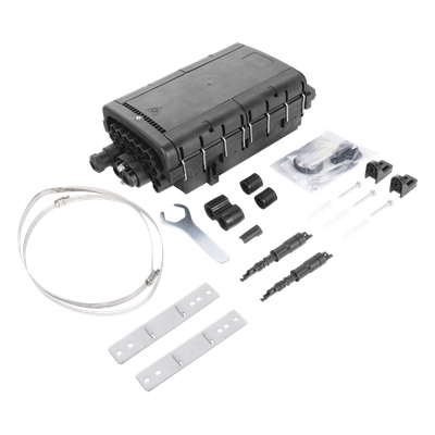 Caja de Distribución de Fibra Óptica / 48 Empalmes / 16 Acopladores SC/APC / IP68 / Enterrado Directo / 3 Entradas / 16 Salidas | SIERRA STORE