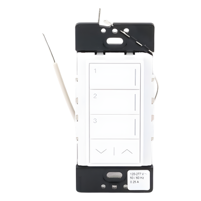 Teclado de Pared Inalámbrico RF / 3 Botones Programables / Ajuste de Intensidad Subir/Bajar / Retroiluminación LED / Acabado Satinado | SIERRA STORE