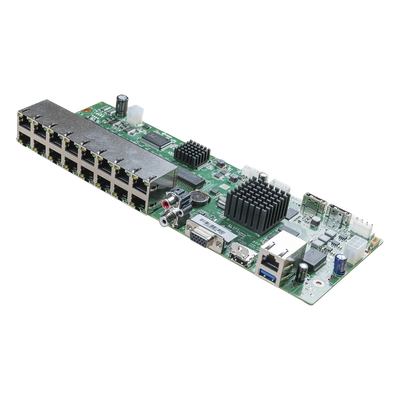 HIKVISION 200208124 - Tarjeta Principal NVR / 16 Puertos PoE / 8 MP / 4 Núcleos 1.5 GHz / 64 TB / Gigabit Ethernet | SIERRA STORE