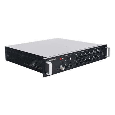 HIKVISION DS-QAZ1A1000G1-VB4 - Amplificador de Red / 4 Zonas 250W / Salida 100V/70V / Bluetooth 5.0 / Entrada de Alarma / Síntesis de | SIERRA STORE