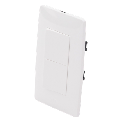 Apagador Dúplex de 10 A/ 127 V CA ~ 60 Hz /  1 1/2 Módulos / Color Blanco. | SIERRA STORE
