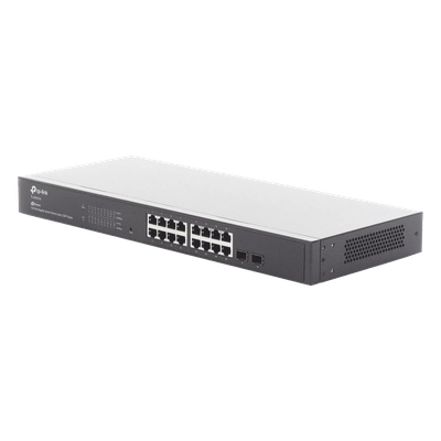 Switch Administrable / 16 Puertos Gigabit RJ45 / 2 Puertos SFP 1G / Rendimiento 36 Gbps / Sin Ventilador / Gestión Centralizada OMADA | SIERRA STORE