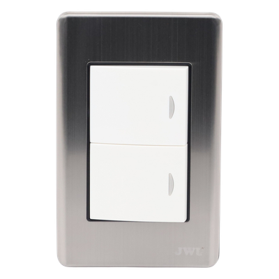 Apagador Doble / 10 A / 127 V CA / 60 Hz / Placa de Acero / 4.6 x 3.1 x 1.2 in | SIERRA STORE