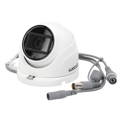 Cámara Turret TURBOHD / 5 Megapixel / Lente 2.8 mm / Ángulo 85.5° / IR 30 m (98.4 ft) / IP67 / 4 Tecnologías / Audio por Coaxitron | SIERRA STORE