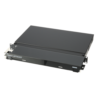 PANDUIT FMD1 - Panel de Distribución de Fibra Óptica, Acepta 4 Placas FAP o FMP, Bandeja Deslizable, Hasta 48 Fibras, Color Negro, 1UR | SIERRA STORE